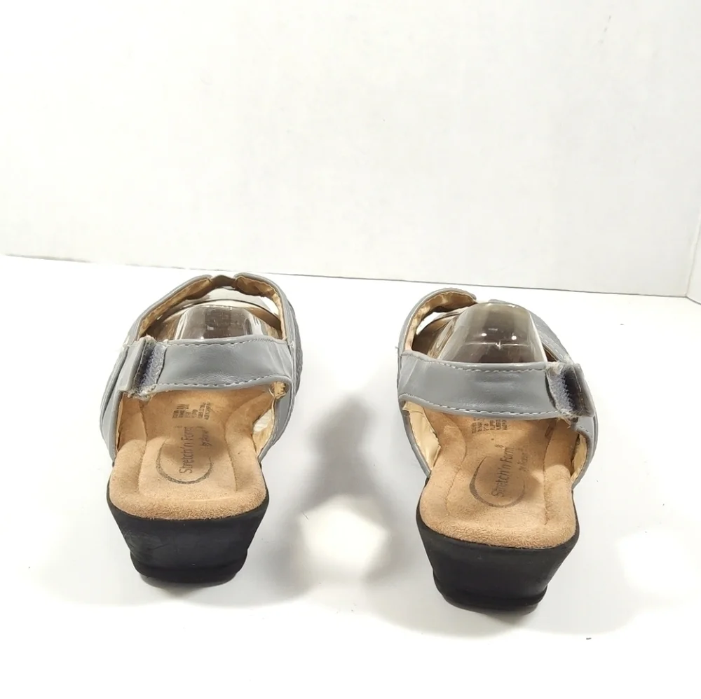 Beacon Stretch n Foam grey sling back peep toes shoes Size: 8M